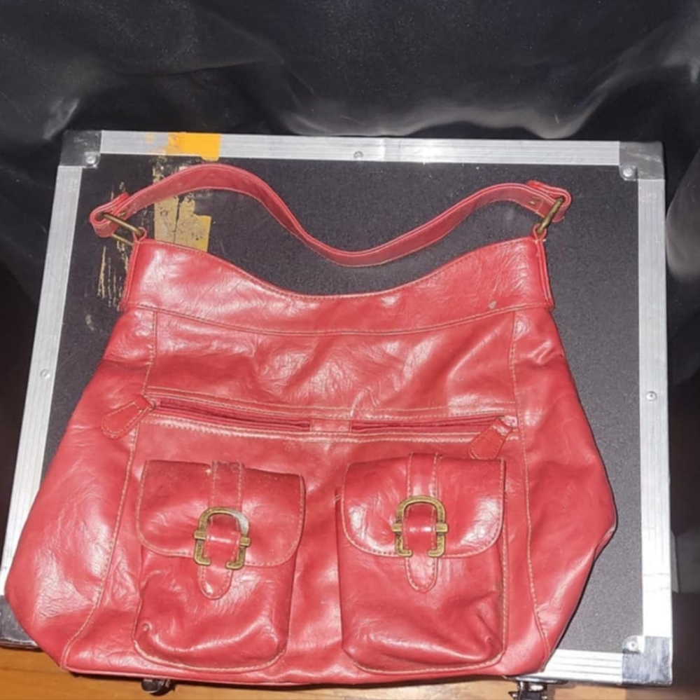 Red Leather Shoulder Bag